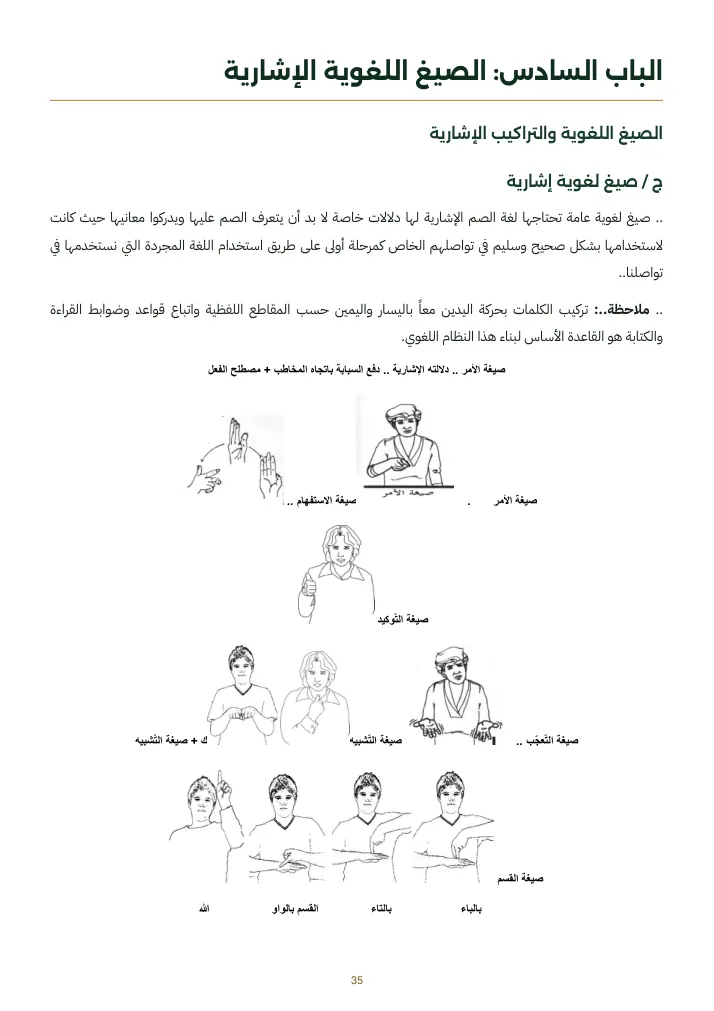 صفحة الصيغ اللغوية الإشارية